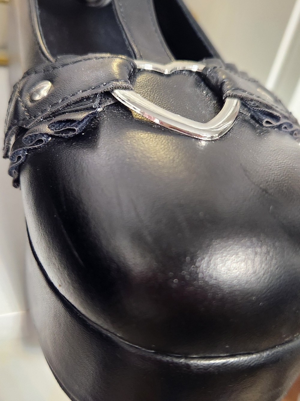 Black Platform Mary Jane Shoes with Grommet Ankle Strap - Picture 8 of 8